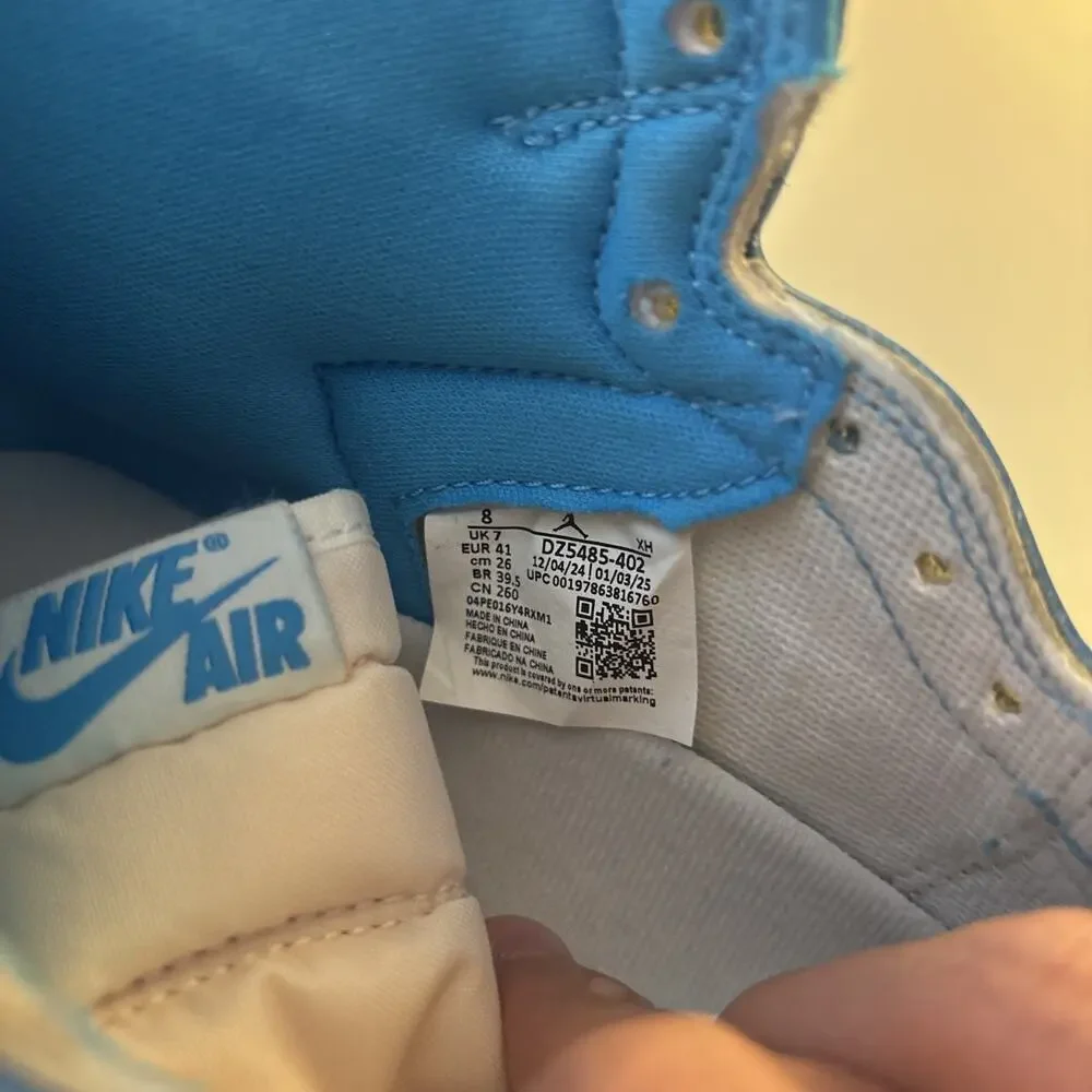 Air Jordan 1 Retro High OG UNC (DZ5485-402) Size 8M New